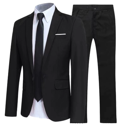 Men's Classic-Fit Two-Piece Suit – Blazer and Trousers