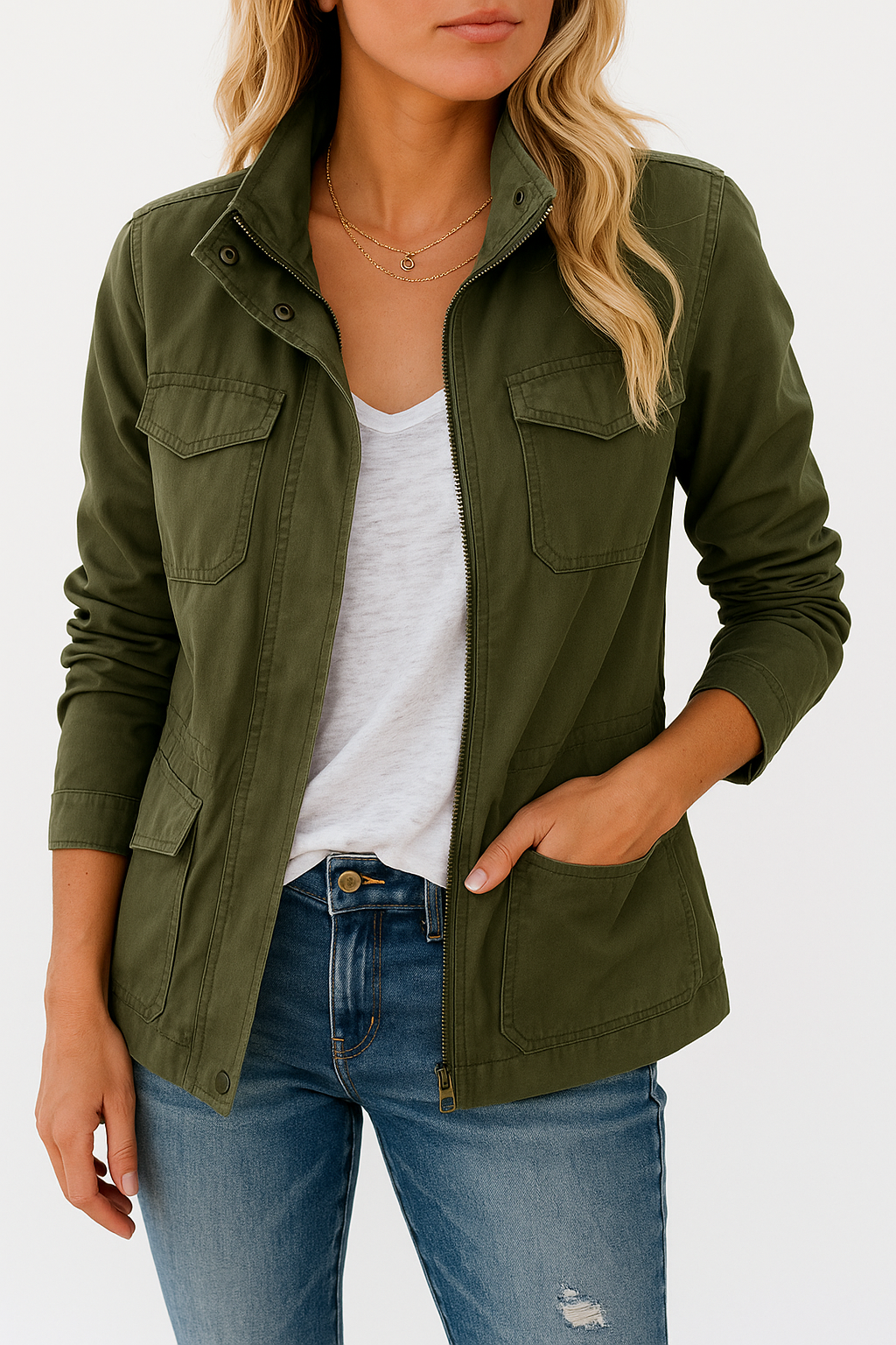 Modern Style Cargo Jacket for Women