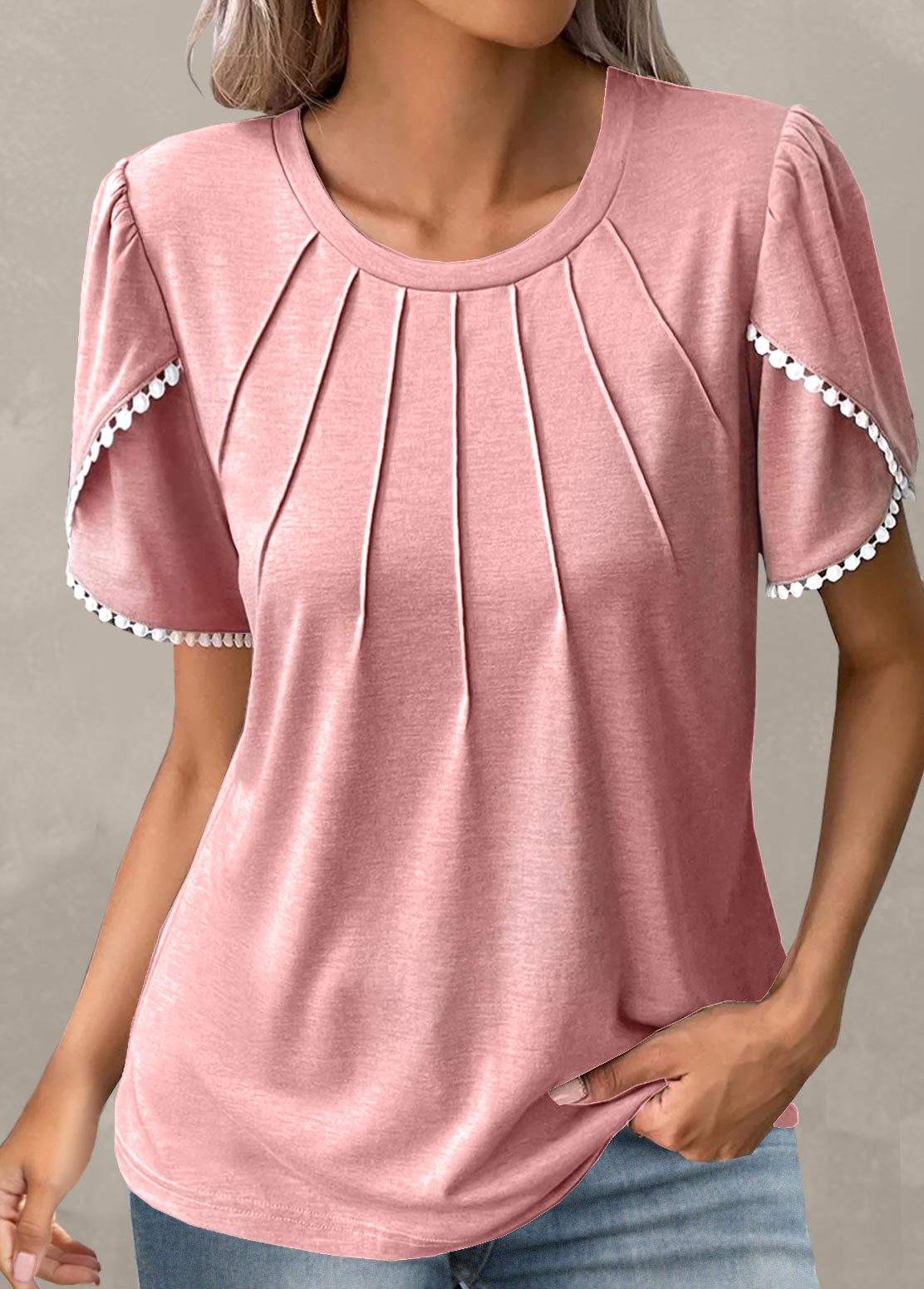 Liora | Pleated Puff-Sleeve Blouse