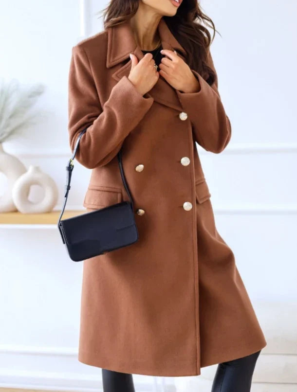 Women's Elegant Double-breasted Long Coat