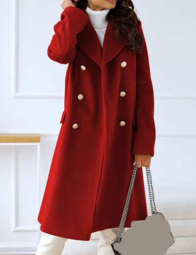 Women's Elegant Double-breasted Long Coat