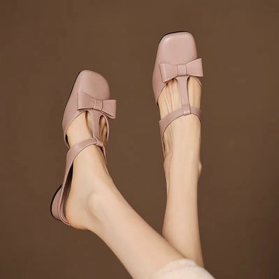Clara | Bow Strap Slip-On Flats