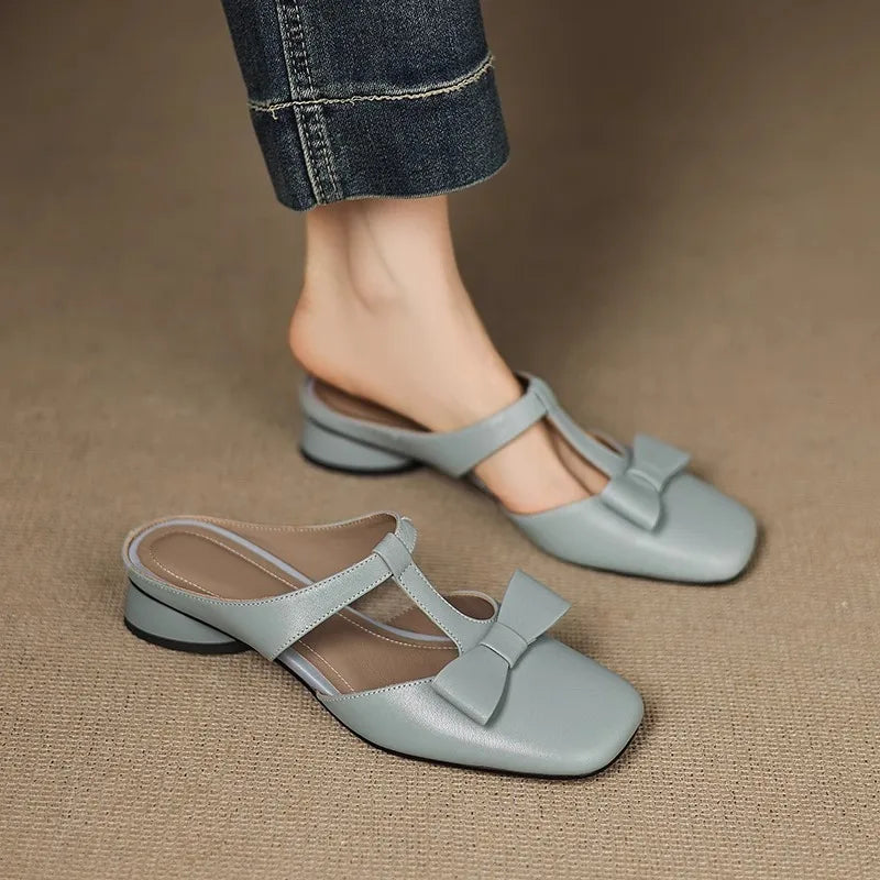 Clara | Bow Strap Slip-On Flats