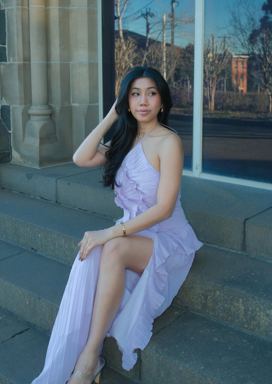 Emma | One-Shoulder Pleated Ruffle Maxi Dress