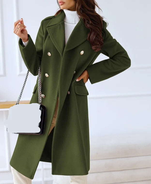 Women's Elegant Double-breasted Long Coat