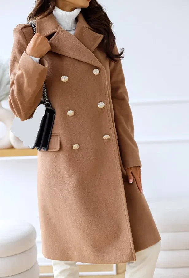 Women's Elegant Double-breasted Long Coat