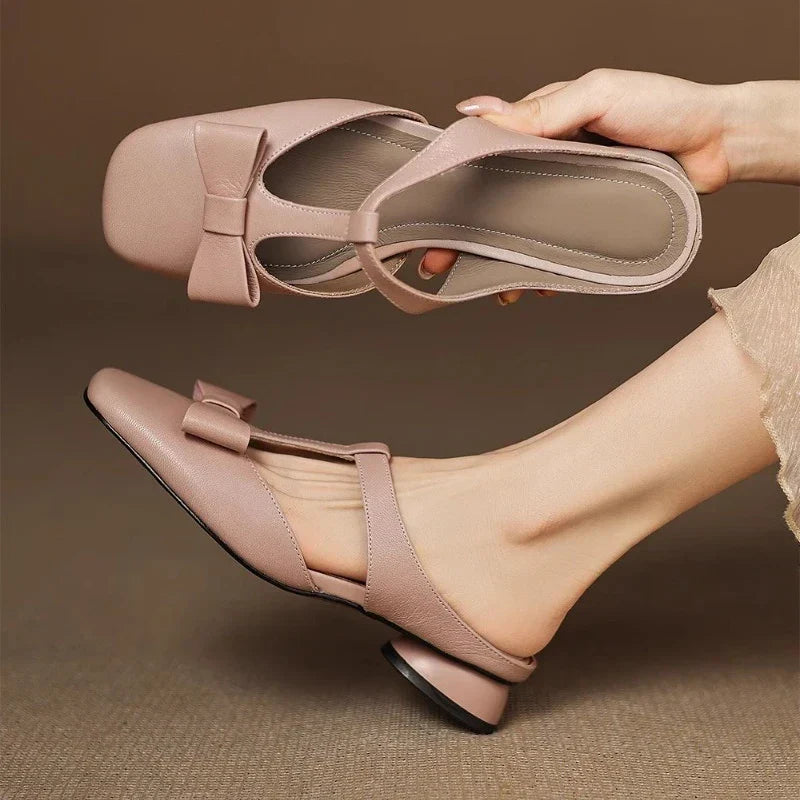 Clara | Bow Strap Slip-On Flats