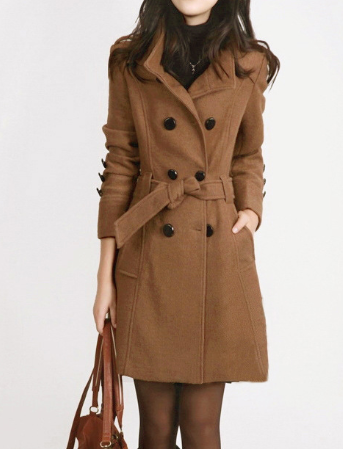 Stylish Long Ladies Coat with Belt