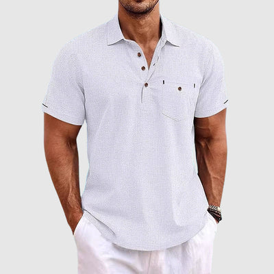 Theodore | Willow Linen Polo Shirt