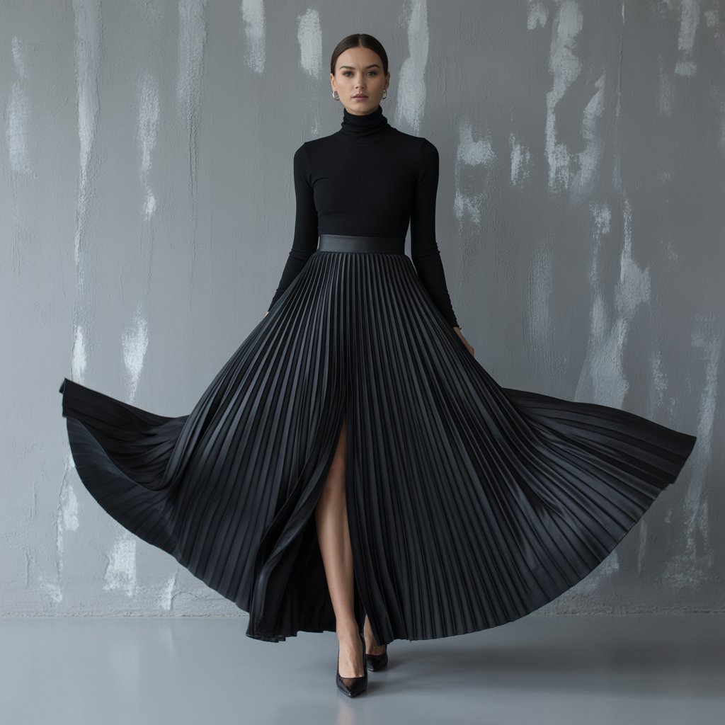 Isolde | Flowing Pleated Maxi Skirt
