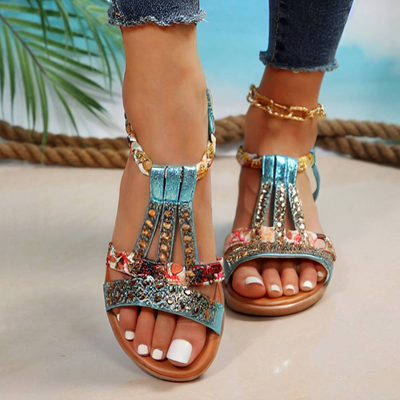 Seraphina | Boho Beaded Wedge Sandals