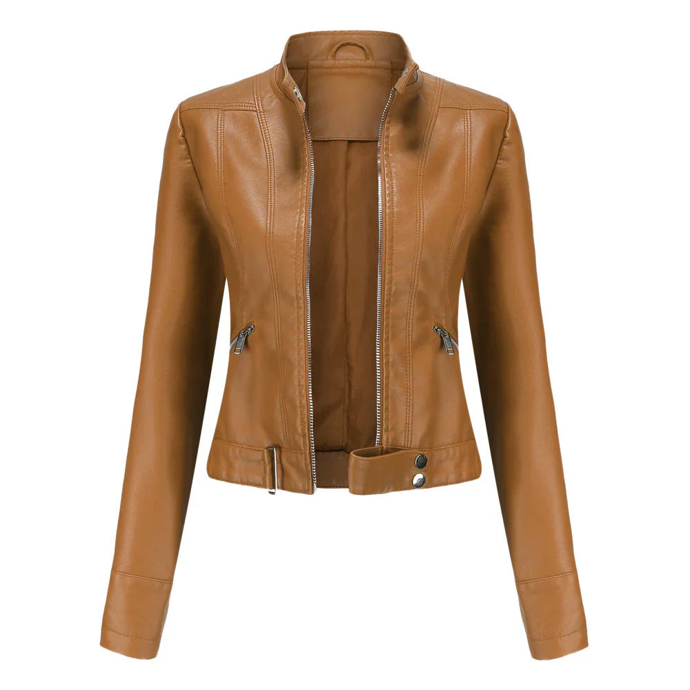 Women’s Brown Sleek Zip-Up Jacket