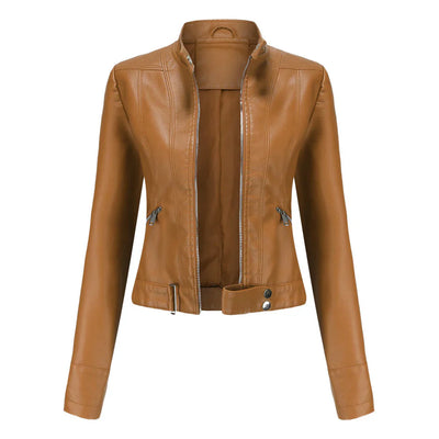 Women’s Brown Sleek Zip-Up Jacket