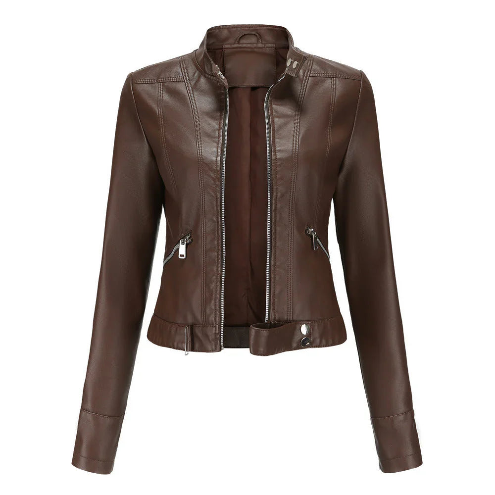 Women’s Brown Sleek Zip-Up Jacket