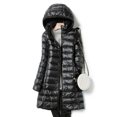 Women's Long Hooded Puffer Jacket