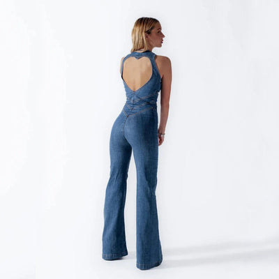 Women's Modern Style Denim Jumpsuit