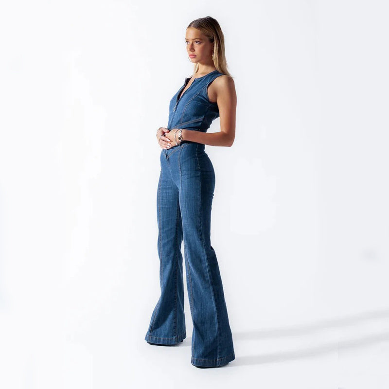 Women's Modern Style Denim Jumpsuit