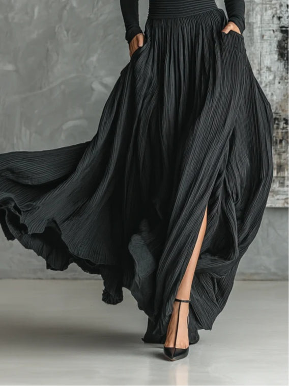 Isolde | Flowing Pleated Maxi Skirt