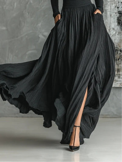 Isolde | Flowing Pleated Maxi Skirt