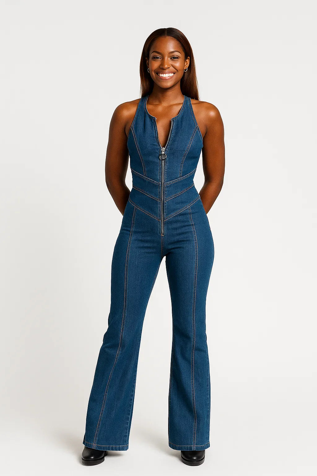 Women's Modern Style Denim Jumpsuit