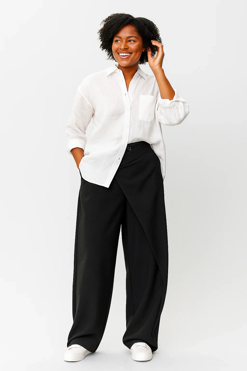 Asymmetric Baggy Trousers for Women