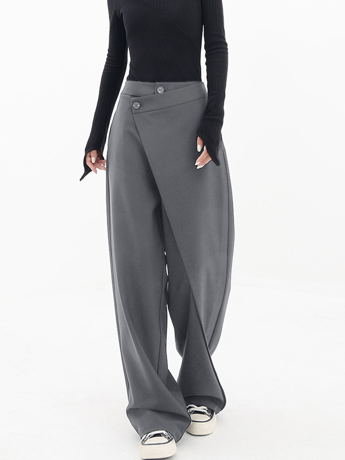 Asymmetric Baggy Trousers for Women