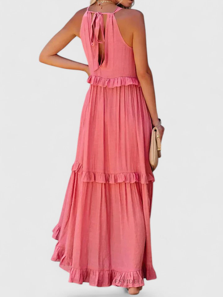 Alina | Flowy Ruffle Maxi Dress