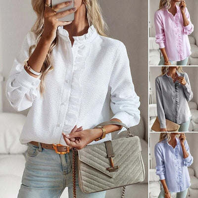 Delina | Ruffled Button-Up Blouse
