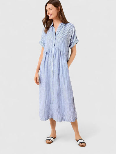 Elowen | Striped Button-Down Midi Dress