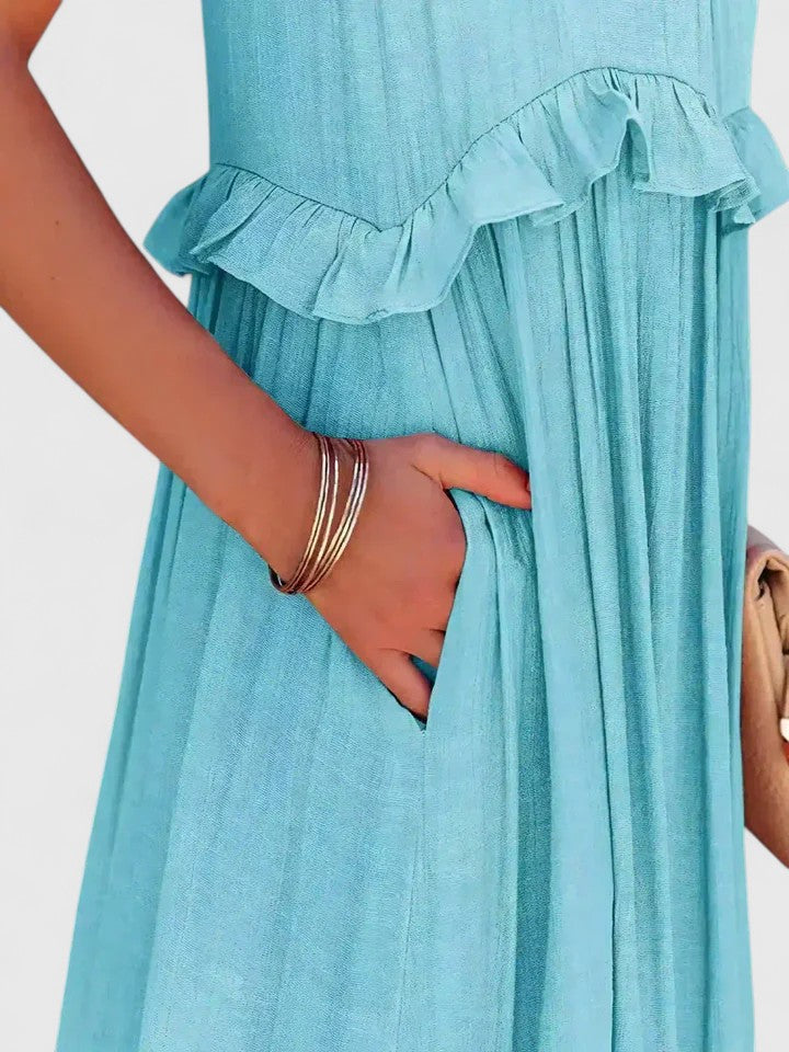 Alina | Flowy Ruffle Maxi Dress