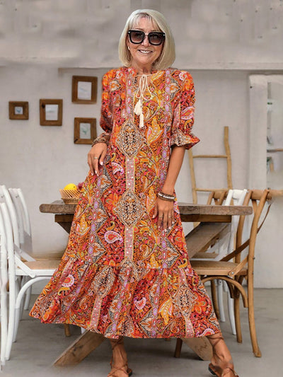 Leontine | Boho Print Maxi Dress