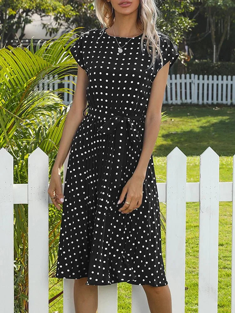 Delfina | Polka Midi Dress