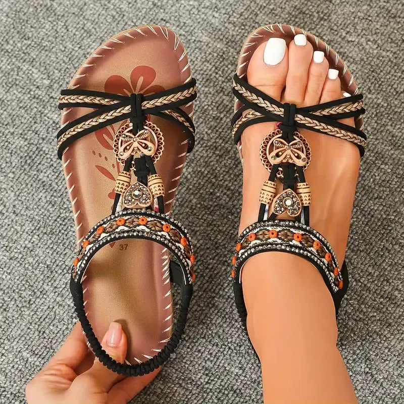 Elora | Boho Beaded Sandals