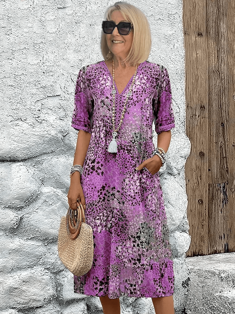 Elaisa | Elegant Floral Midi Dress