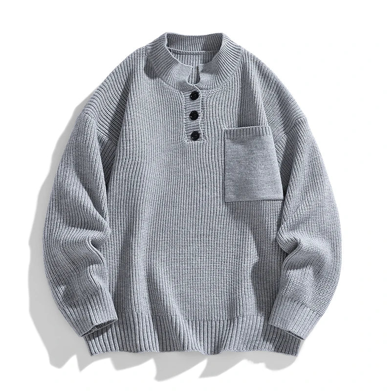 Elliot | Minimalist Knit Button Sweater