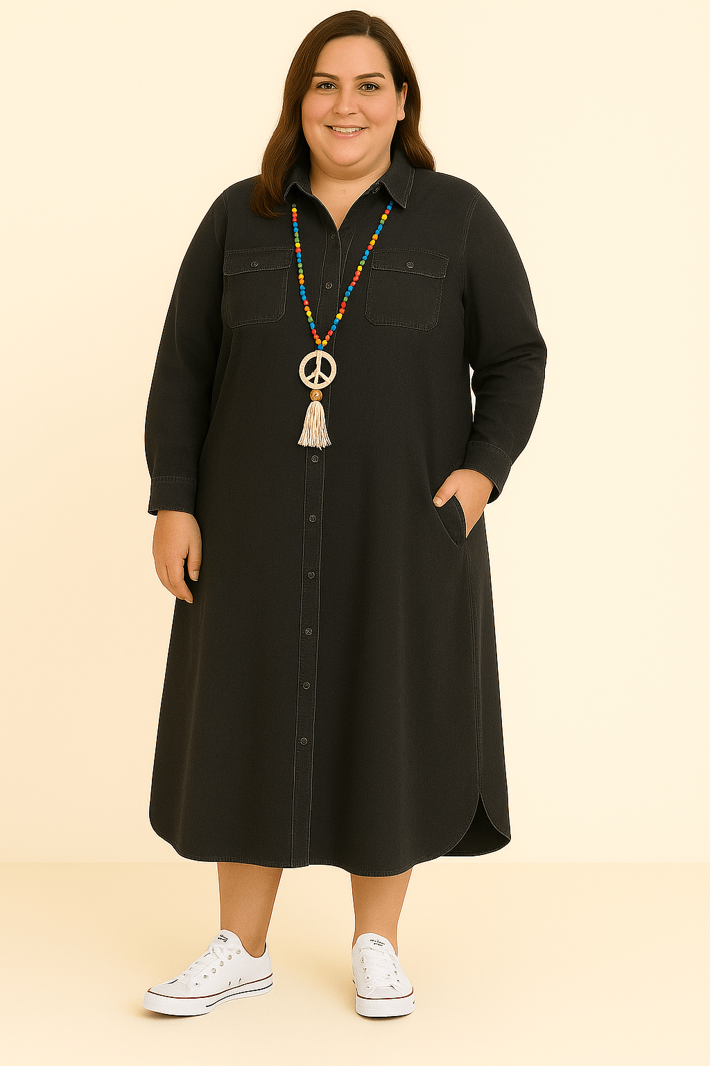 Evelyn | Denim Tummy Covering Dress