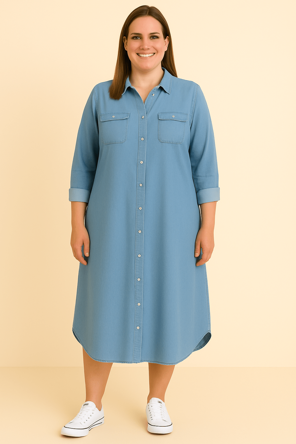 Evelyn | Denim Tummy Covering Dress