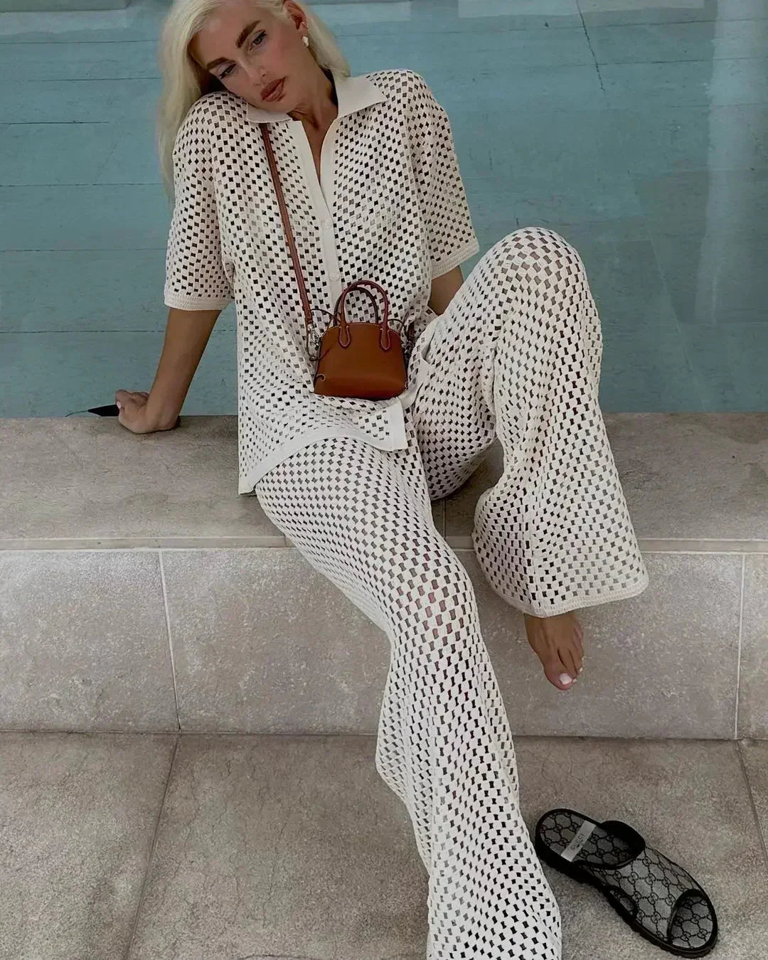 Caelya | Striped Crochet Two-Piece Set