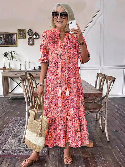 Leontine | Boho Print Maxi Dress