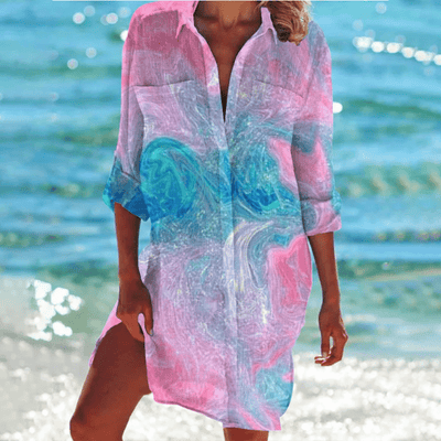 Kaelina | Lightweight Button Beach Cover-Up