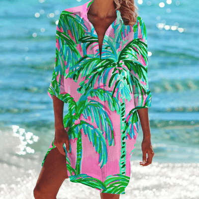 Kaelina | Lightweight Button Beach Cover-Up