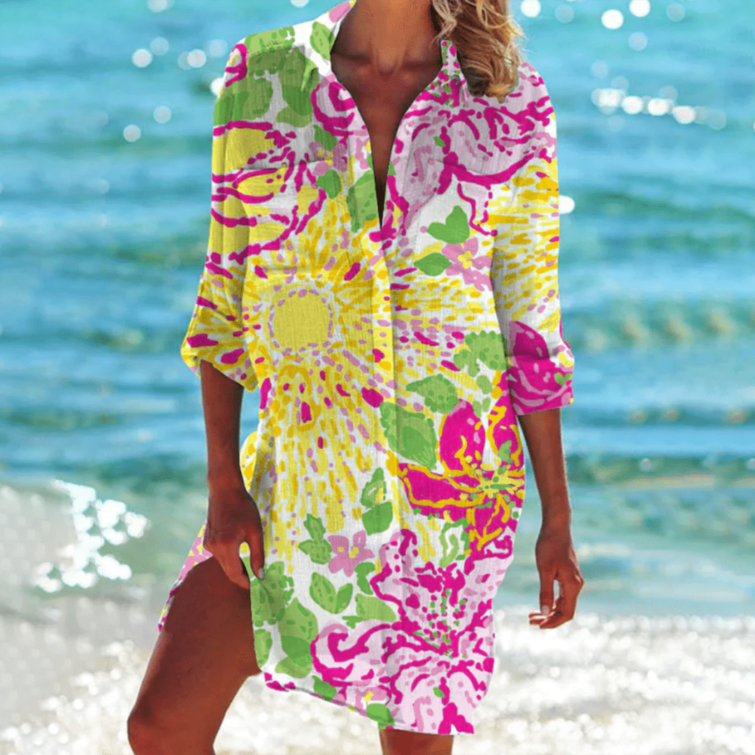 Kaelina | Lightweight Button Beach Cover-Up