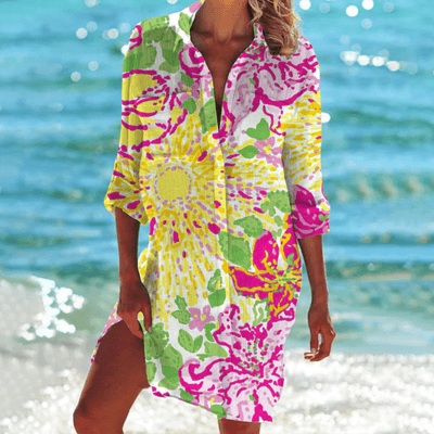 Kaelina | Lightweight Button Beach Cover-Up