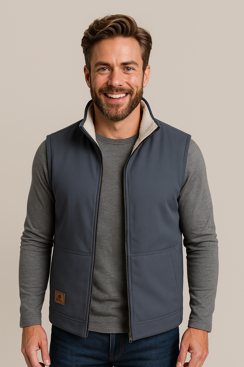 Fleece Gilet | Sleeveless men's vest with fleece lining