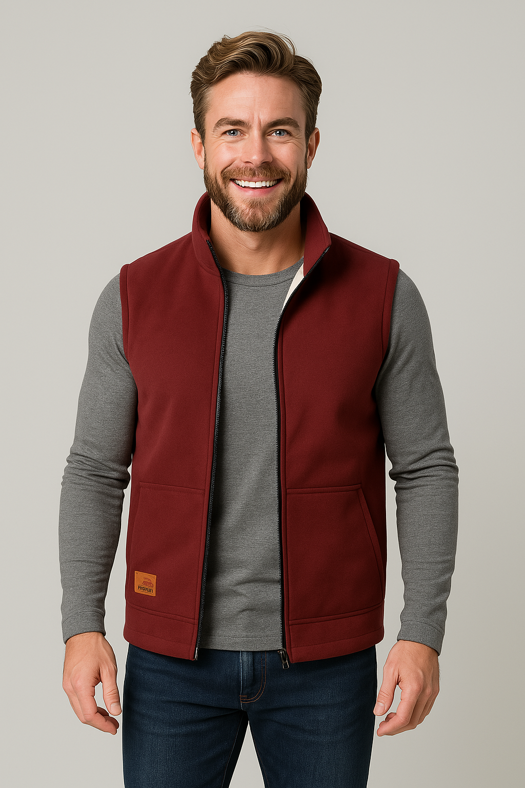 Fleece Gilet | Sleeveless men's vest with fleece lining