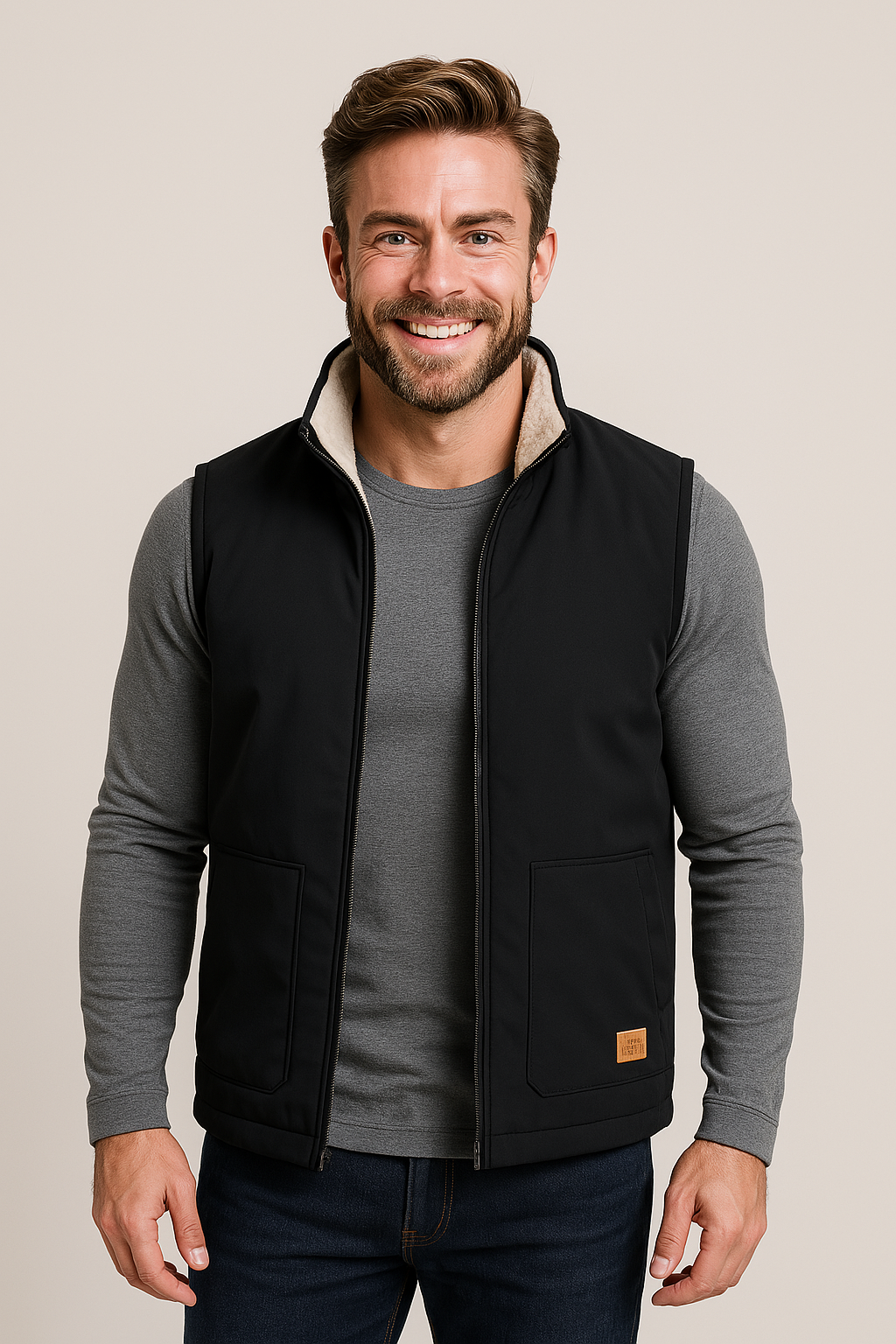 Fleece Gilet | Sleeveless men's vest with fleece lining