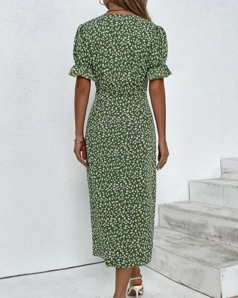 Isolde | Floral V-Neck Dress