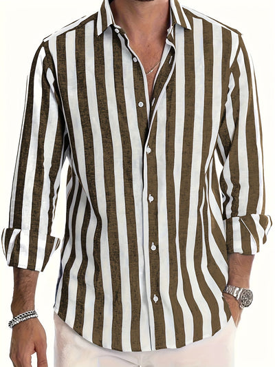 Lucas | Striped Long Sleeve Men’s Shirt