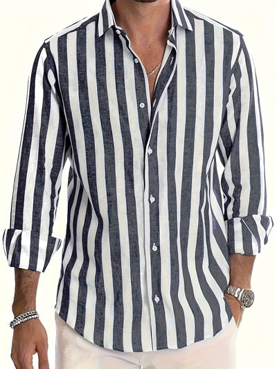 Lucas | Striped Long Sleeve Men’s Shirt