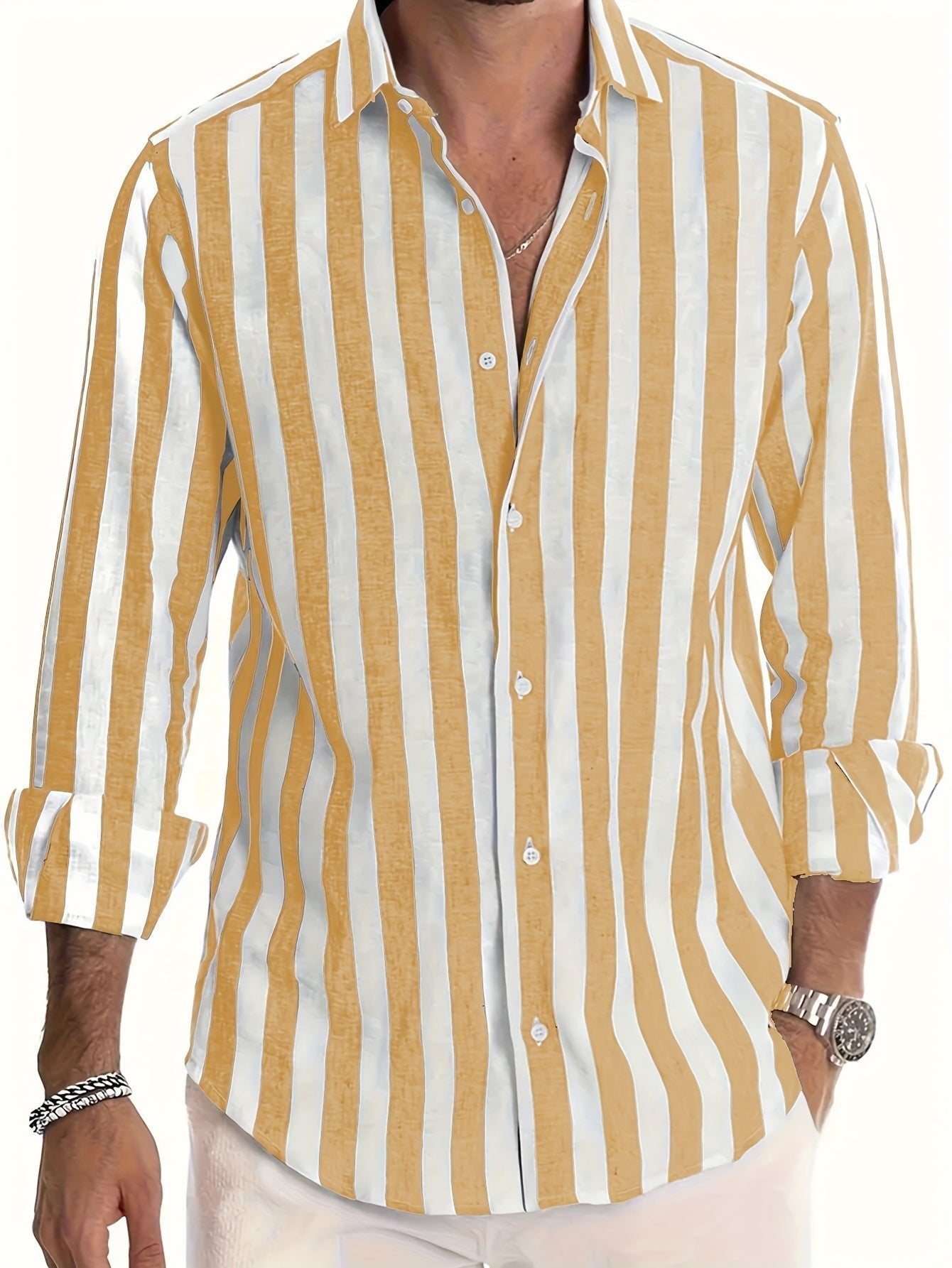 Lucas | Striped Long Sleeve Men’s Shirt